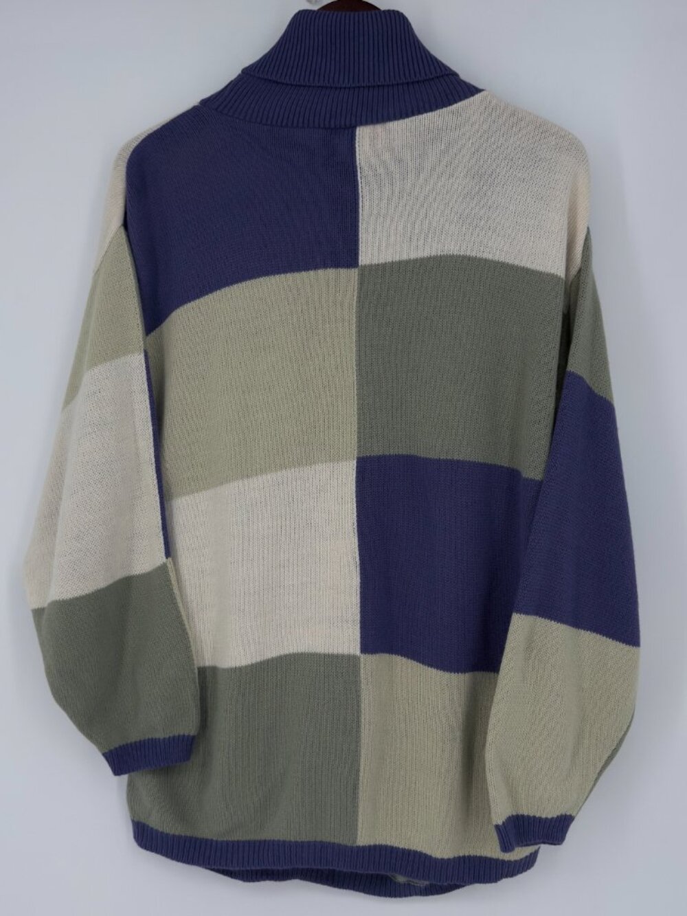 Vintage J.R. Rappers Turtleneck Sweater Colorblock Patchwork Hip Hop 90s Small - Picture 6 of 10